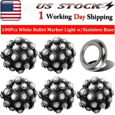 Lámpara lateral LED blanca de 3/4" para remolque de camión con base de estabilidad 100 un. Foto 1 de 4