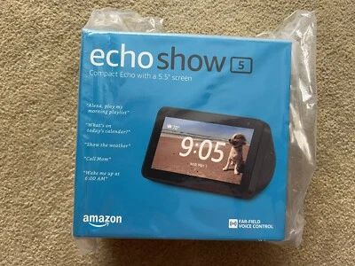 NEW SEALED Unopened Amazon Alexa Echo Show 5.  Dark Gray/charcoal Black - Image 1 of 4