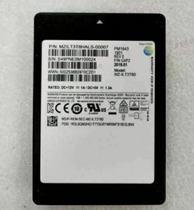 Over 95% Samsung PM1643 3.84TB 2.5" SAS MZILT3T8HALS-000C3 Solid State Drive SSD - Afbeelding 1 van 2