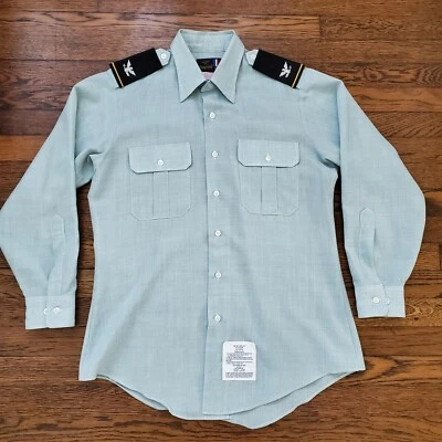 Flying Cross Deluxe Mens M 16x32 Security Uniform Shirt Martin Mfg Wool Blend - Image 1 of 4