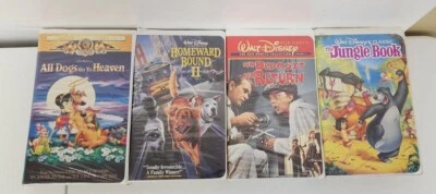 LOT OF 4 MGM & WALT DISNEY MOVIES ON VHS All Dogs Go To Heaven Jungle Book - Image 1 of 4