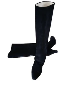 Casadei Damenstiefel, Größe 37, Wildleder schwarz mit Akzentstreifen - Bild 1 von 18