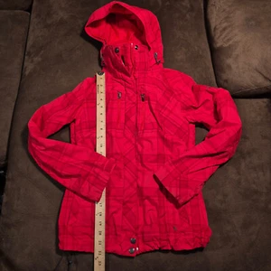 COLUMBIA WHIRLIBIRD JACKET YOUTH XS RED PLAID - Picture 1 of 12