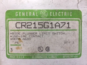 NEW - GE CR215G1A71 Side Plunger Limit Switch 600v CR215GFA / CR215GH71 - Picture 1 of 8