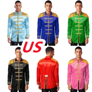 Hombres Halloween Hippy Medieval Prendas exteriores largas Chaquetas de satén Disfraces con disfraces - Imagen 1 de 74