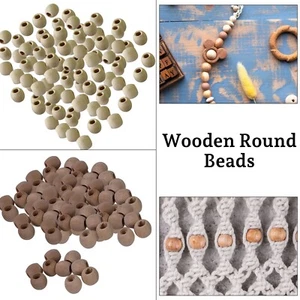 Cuentas espaciadoras redondas naturales sin terminar de madera de 11 mm para hacer pulseras hágalo usted mismo - Imagen 1 de 21