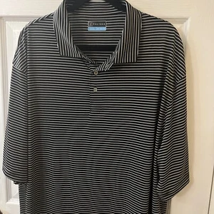 pga tour golf shirt Black Striped 2XLT - Picture 1 of 7