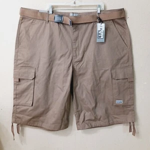 Pantalones Cortos Carga Pro Club Hombres Sarga Algodón Con Cinturón Talla 50 52x15 Beige J667 - Imagen 1 de 12
