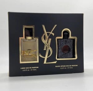 YSL Mini BLACK OPIUM & LIBRE Eau de Parfum MINI SET 2 X 7ML/0.25OZ-NEW IN BOX - Picture 1 of 2