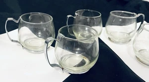 Menge 6 - Libbey 3,25" große runde Glasbecher mit abnehmbaren Metallgriffen - Bild 1 von 7