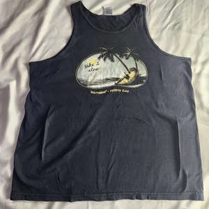 Camiseta sin mangas Schlitterbahn Galveston Island XL Take It Slow vacaciones en la playa - Imagen 1 de 4