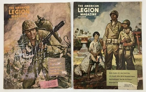 Lot of 2 American Legion Magazines Nov 1944 & Nov 1945 WWII Era – War Art Covers - Picture 1 of 6