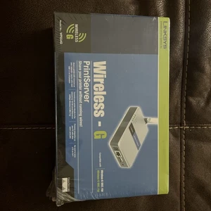LINKSYS Wireless-G Print Server 2.4GHz 802.11g USB 2.0 / Model WPS54G NEW SEALED - Afbeelding 1 van 3