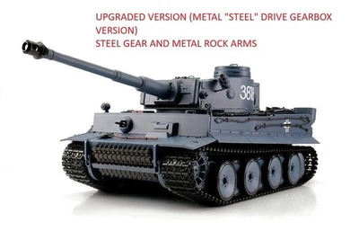 Upgraded Heng Long Tiger I 1:16 RC Tank - Metal Rock Arm Steel Gears Smoke BBgun - Image 1 of 4