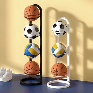 Porta Palloni Basket Multifunzionale in Acciaio al Carbonio Design Moderno Gym - Foto 1 di 17