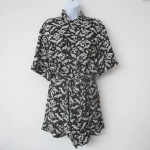 Rag & Bone Surplus Floral Viscose Jacquard Playsuit Romper Size 8 Black Collared - Picture 1 of 7