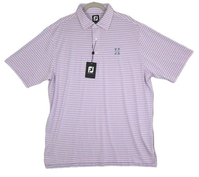 FootJoy Golf Polo Shirt NWT Prodry Lisle Self Collar Logo Pink Striped Men's XL - Image 1 of 4
