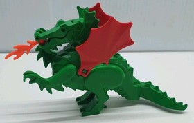 Lego Animal Minifigure 1993 Green Dragon Classic Red Wings 6056 Replacement Part