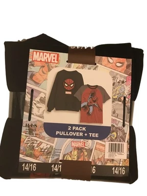 Pack de 2 sudaderas y camisetas suéteres Marvel Spider Man para niño 14/16 cuello redondo NUEVO Foto 1 de 4