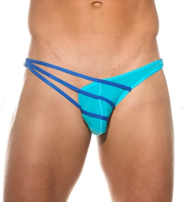 Gregg Homme Briefs SLINGSHOT With Detachable Clips Sheer Aqua Brief 200203 G114 — 第 1/4 张图片
