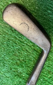 SPALDING 1800s Smooth Face Lofting Iron w Original (Cut Down) Shaft w BOLD STAMP - Picture 1 of 12