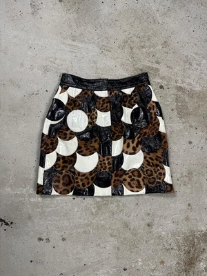 2000-е Dolce & Gabbana Лоскутная Кожаная Юбка Патент Редкая 42 - Изображение 1 из 4