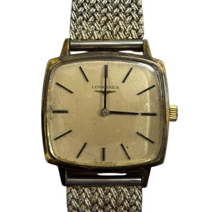 Reloj Pulsera Longines Cuadrado Cuerda Manual Dorado Punto Vintage - Imagen 1 de 11