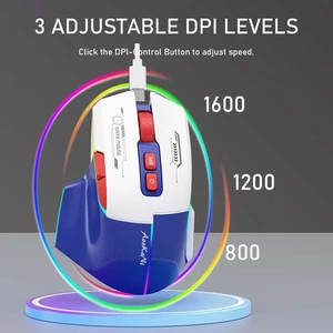 Mouse Gaming Wireless Ergonomico RGB con 5 Livelli DPI fino a 7200 per PC Portatile - Foto 1 di 7