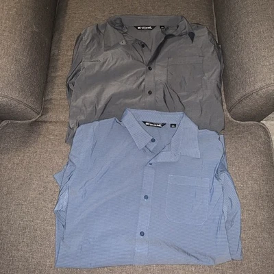 Travis Matthew Performance Button Up Shirt Men's Large Stripe Long Sleeve Lot 2 - Image 1 of 4