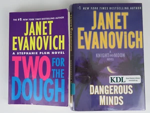 (2) JANET EVANOVICH Novels - Two for the Dough & Dangerous Minds - Knight & Moon - Picture 1 of 6