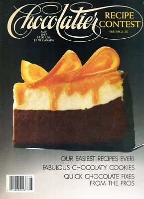 CHOCOLATIER Magazine May 1987 Chocolate & Cream Cheesecake Chocolaty Cookies - Image 1 of 3