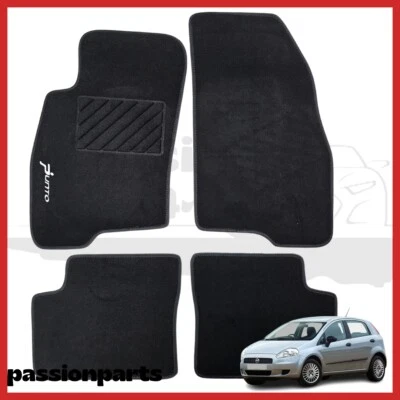 LABORATORIO PASSION PARTS TAPPETI FIAT GRANDE PUNTO IN MOQUETTE CON RICAMO SU MISURA SPECIFICO SET 4 PEZZI
