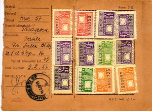 Romania, 1970-1971, TV Subscription Card - Revenue Fiscal Stamps Cinderellas - Picture 1 of 2
