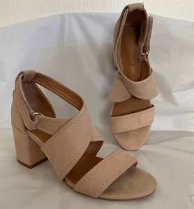 Corso Como Nude Nubuck Leather Nattie Heels Sandals 6 M - Picture 1 of 7