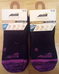 Avia Women's No Show Socks Black . Two Six Packs (Twelve Pr) Size 4-9 - Picture 1 of 3