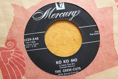 THE CREW CUTS "EARTH ANGEL" 45 RPM 7" RECORD VG- MERCURY [d42-89] Foto 1 de 4