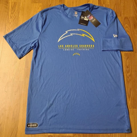 PLEASE READ New Era Los Angeles Chargers Combine Training Shirt Mens Medium NWT Cover