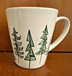 Starbucks Coffee Mug White and Green Holiday Trees 2015 - Picture 1 of 5