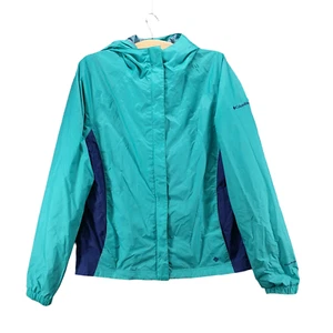 Columbia Omni-Shield Girls Windbreaker Jacket Blue 18/20 Packable Waterproof - Picture 1 of 21