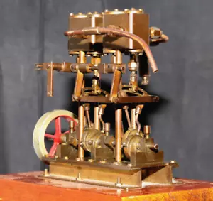 Dampfmaschine Regner Doppelzylinder zwei Zylinder Schiffsmotor Aggregat - Bild 1 von 23