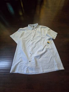 NUEVO CON ETIQUETAS Camisa Vuori Blanca Manhattan Abotonada Manga Corta Para Hombre XXL - Imagen 1 de 2