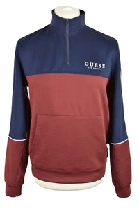 GUESS Blue Jumper size S Mens 1/4 Zip Pullover Sportswear Outdoors Outerwear - Picture 1 of 6