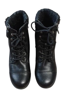 SO Ankle Boots Women's Shoes Fur Black Boot Heels Size Medium Size 8 - Picture 1 of 5