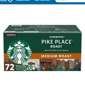 Starbucks Medium Roast K-Cup Coffee Pods, Pike Place, 72 ct. - Picture 1 of 6