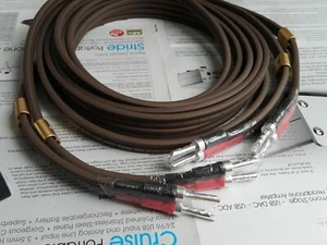 1 par de cables de altavoz de cobre plateado HiFi 7n enchufe conector plátano rodio - Imagen 1 de 1