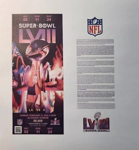 Commemorative 2024 Super Bowl LVIII Ticket Chiefs 49ers - Customizeable - Picture 1 of 1