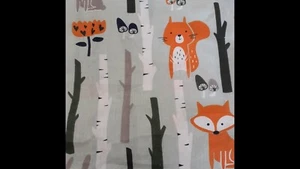 Animali della foresta su culla/lenzuola per bambini Lt. verde - Foto 1 di 1