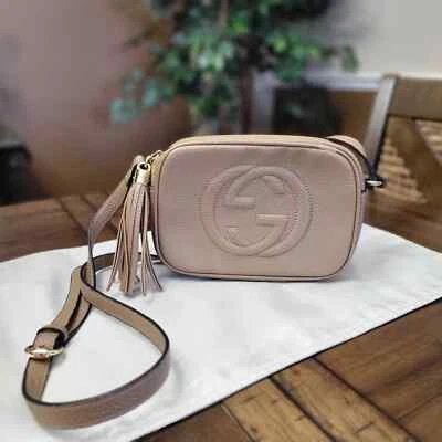 Bolso Discoteca Gucci Mujer Soho Pequeño Cuero Color Rosa Beige Foto 1 de 4