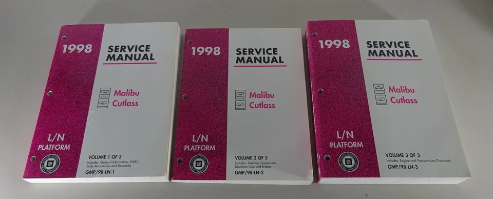 Taller Manual 3 Volumes Chevrolet Malibu/Oldsmobile Cutlass Desde 1998 - Imagen 1 de 4