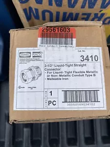 Hubbell-RACO 3410 Liquid Tight Straight Connector 2-1/2” Steel/Malleable Iron(sb - Picture 1 of 1